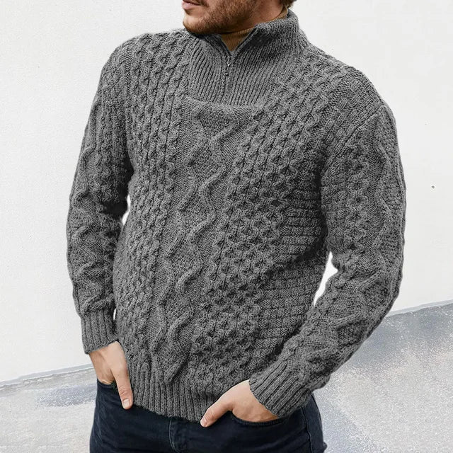 Hochwertiger Herrenpullover mit Halbreißverschluss