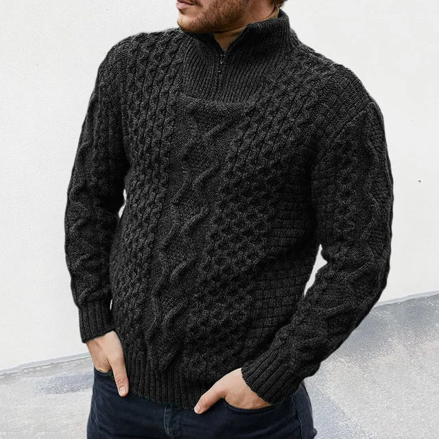 Hochwertiger Herrenpullover mit Halbreißverschluss
