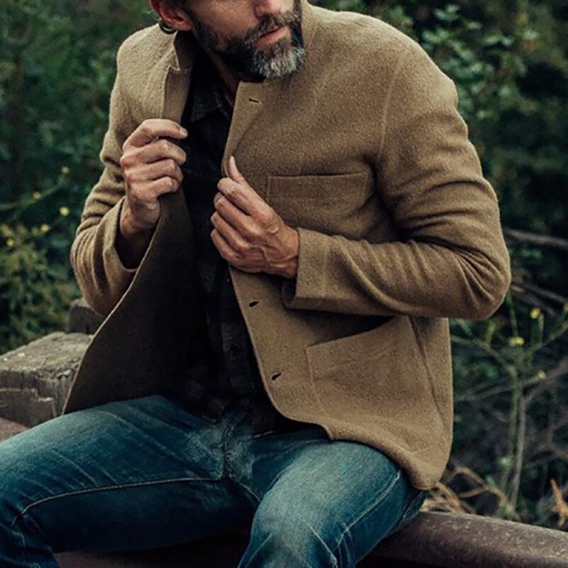 ModeGeist | Digan Stilvoller Wollcardigan mit Knopfverschluss für Männer