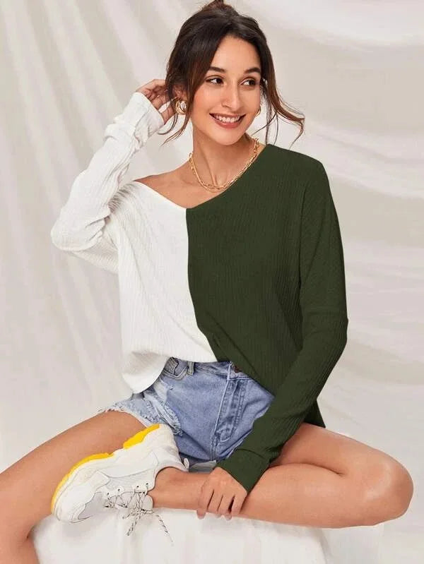 Callie Pullover: Contrast Color Design