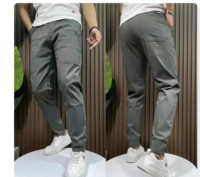 David Slim Fit Cargo Hose in Black