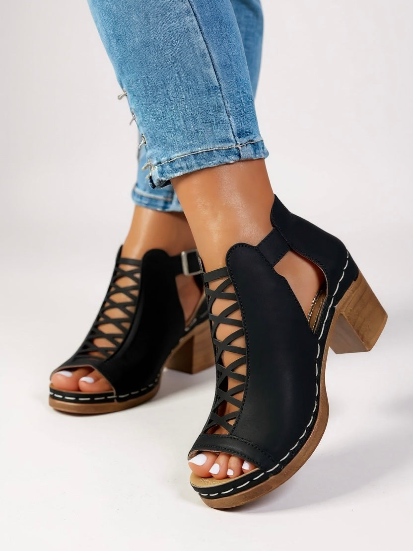 MODEGEIST Damen Sandalen Kreuzriemen Gepolstert Verstellbar Sommer