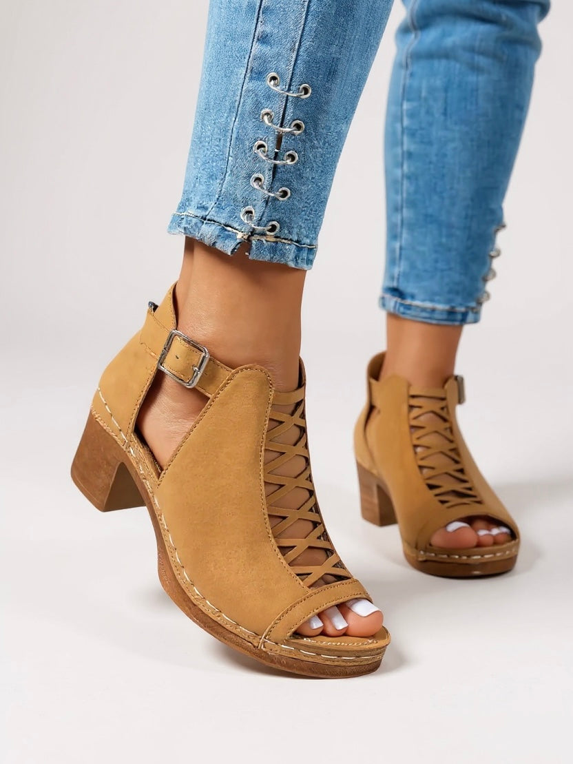 MODEGEIST Damen Sandalen Kreuzriemen Gepolstert Verstellbar Sommer