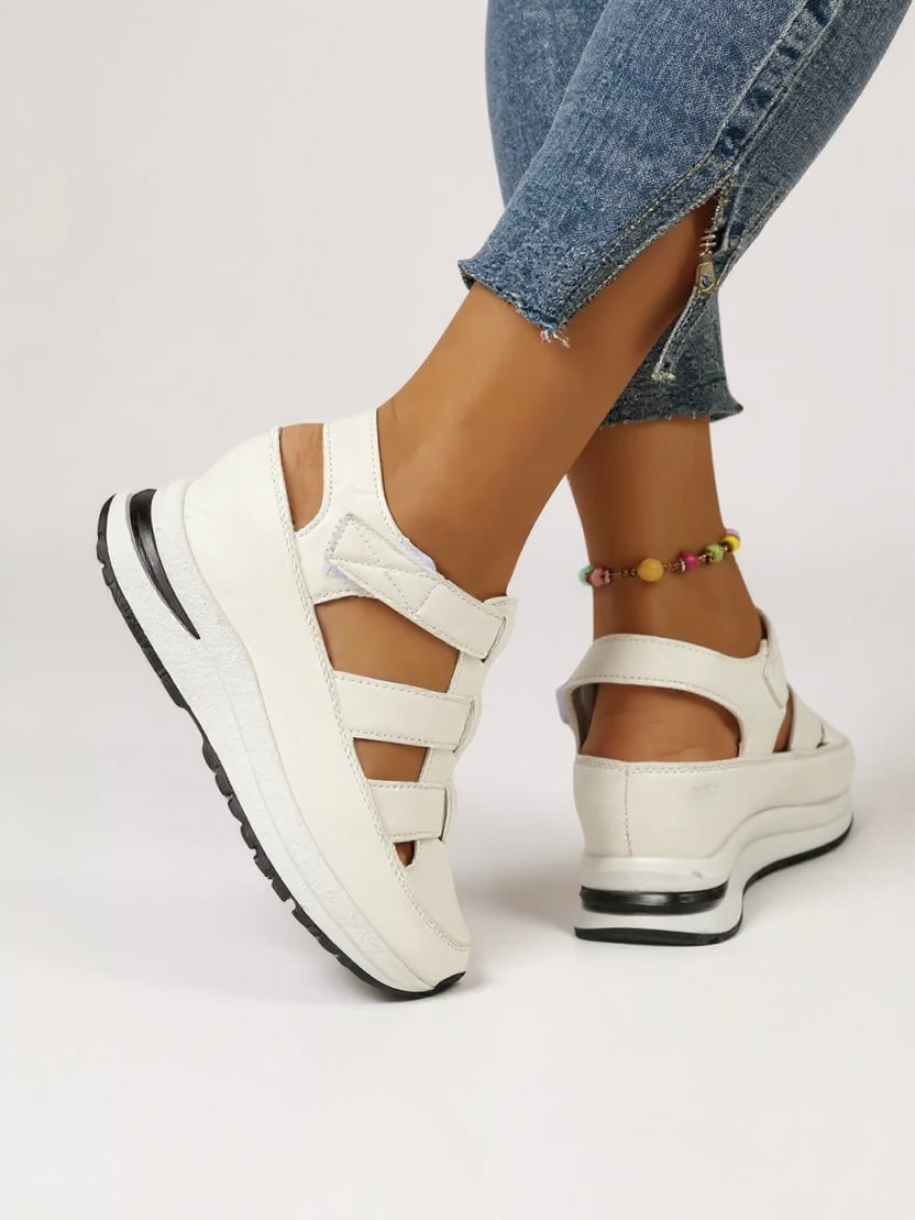 MODEGEIST Damen Platform Sandalen Verstellbar Gepolsterte Sohle