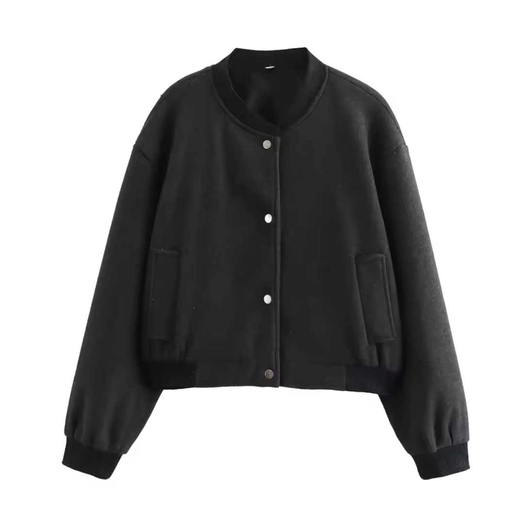 ModeGeist | Rundhals Langarmjacke Kurz