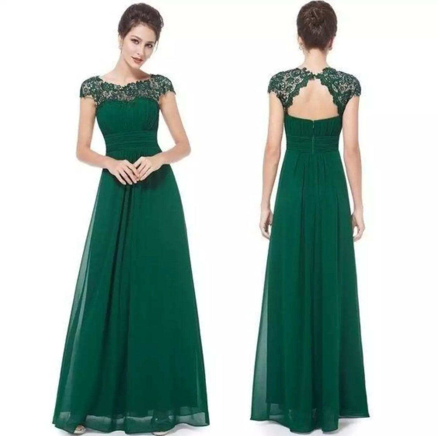 MODEGEIST Damen Festkleid A-Linie Spitze Hochzeitsfeier Abendkleid