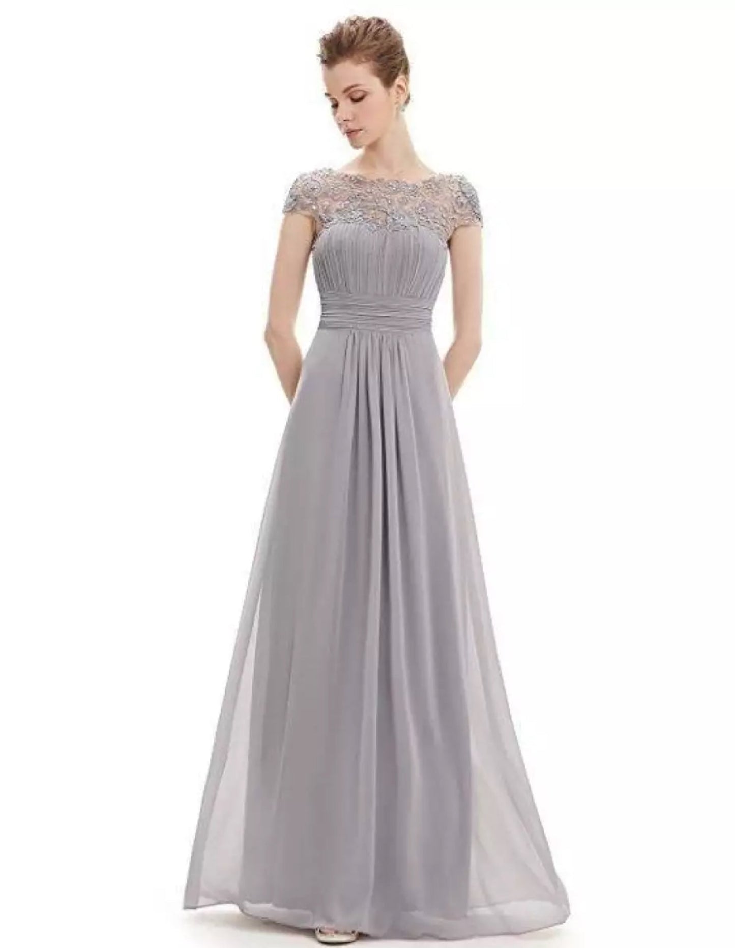 MODEGEIST Damen Festkleid A-Linie Spitze Hochzeitsfeier Abendkleid