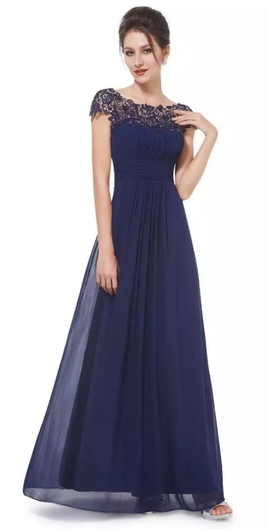 MODEGEIST Damen Festkleid A-Linie Spitze Hochzeitsfeier Abendkleid