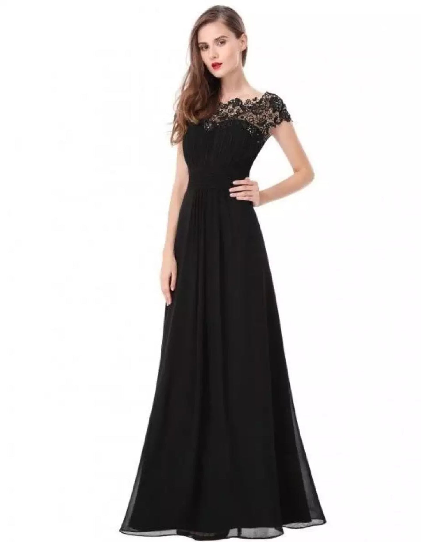 MODEGEIST Damen Festkleid A-Linie Spitze Hochzeitsfeier Abendkleid