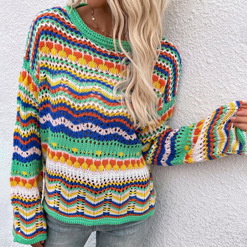ModeGeist | Gestreifter Strickpullover Mit Feinem Design