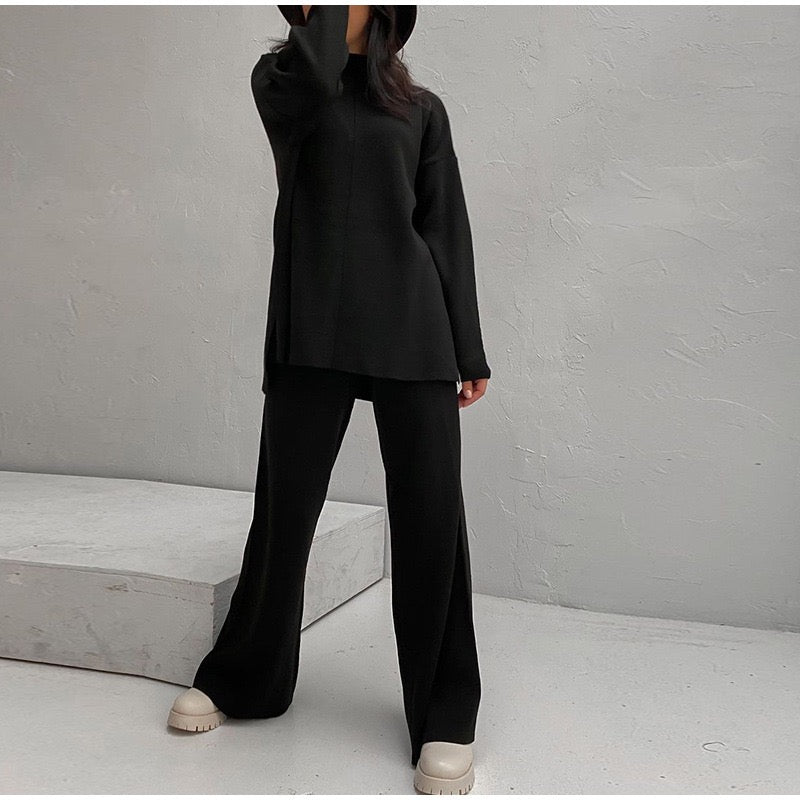 ModeGeist | Übergröße Damen Loungewear Satz mit Weitem Bein