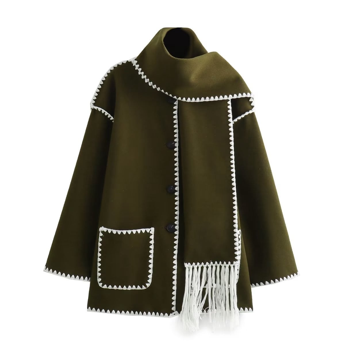 Komfortable Wolljacke mit Kapuze von Marie™