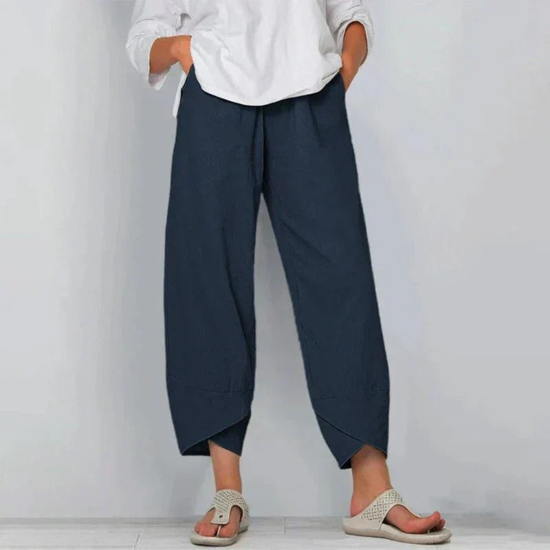 MODEGEIST Damen Sommerhose Leichtgewebe Relaxed Fit