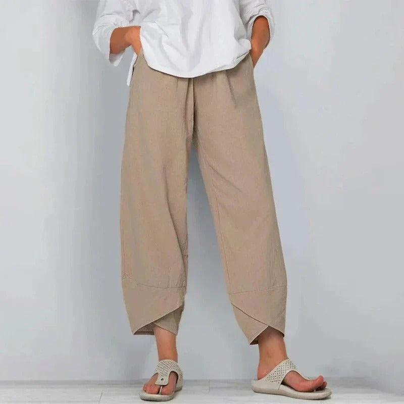 MODEGEIST Damen Sommerhose Leichtgewebe Relaxed Fit Atmungsaktiv