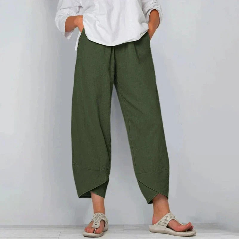 MODEGEIST Damen Sommerhose Leichtgewebe Relaxed Fit Atmungsaktiv