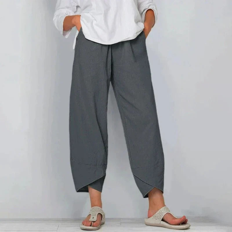 MODEGEIST Damen Sommerhose Leichtgewebe Relaxed Fit Atmungsaktiv