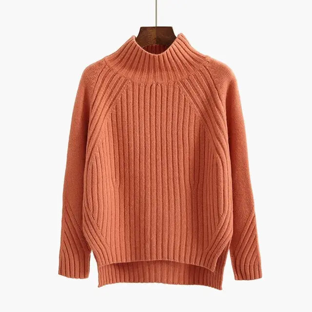 ModeGeist | Pullover - Premium Rippstrick Rollkragenpullover