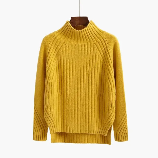 ModeGeist | Pullover - Premium Rippstrick Rollkragenpullover