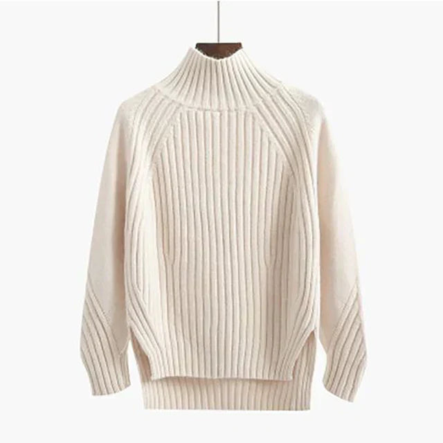 ModeGeist | Pullover - Premium Rippstrick Rollkragenpullover