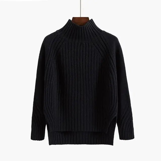 ModeGeist | Pullover - Premium Rippstrick Rollkragenpullover