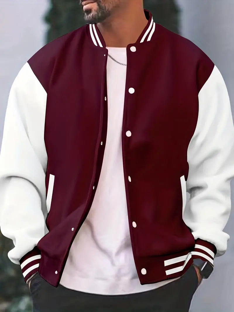 Männer Baseballjacke mit stilvoller Knopfleiste