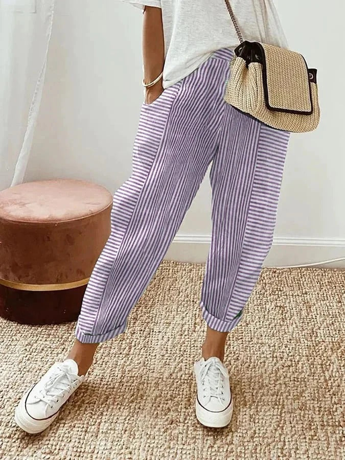 Baumwollhose Lianne mit Streifen