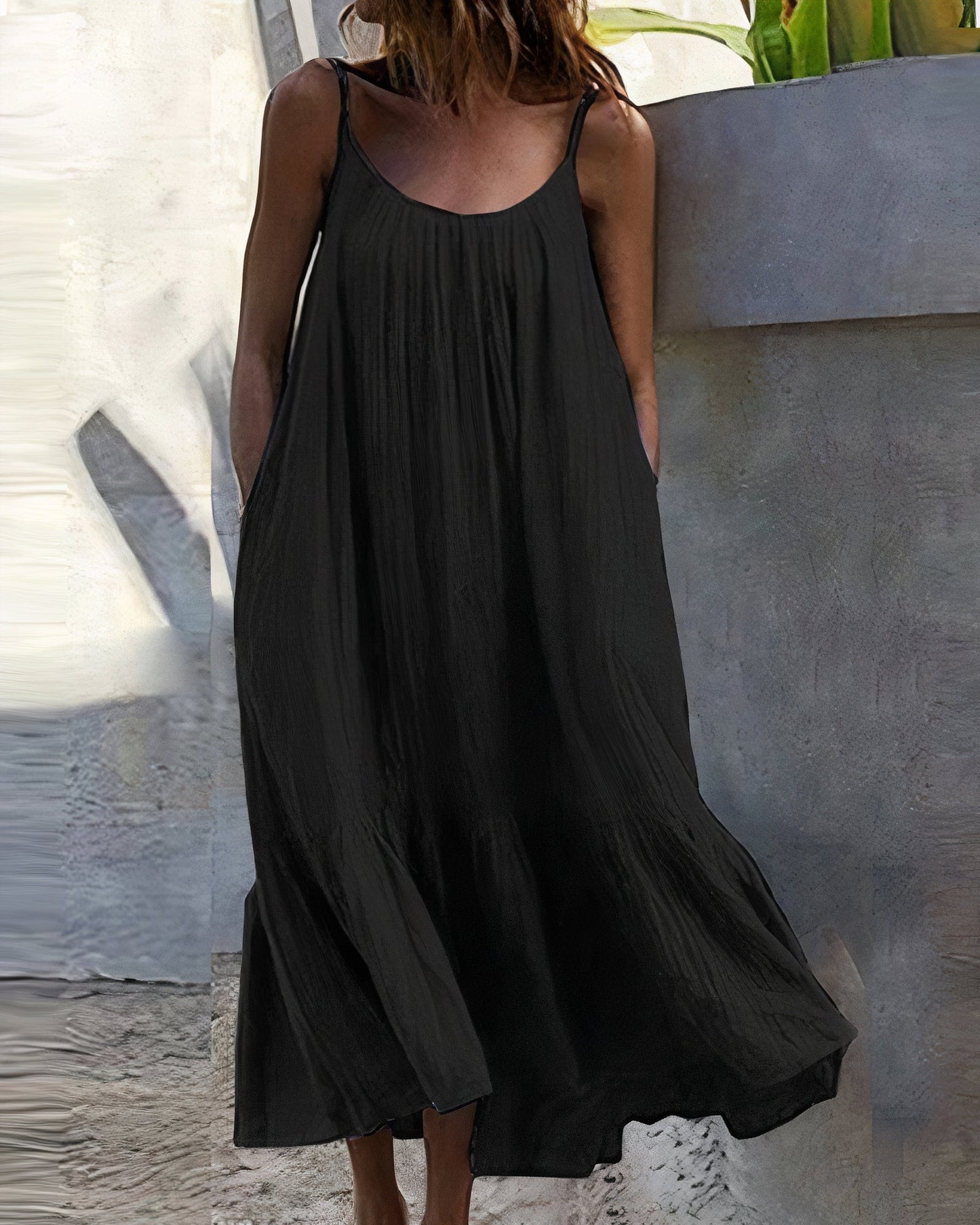 Einfaches ärmelloses Midikleid Jamaya
