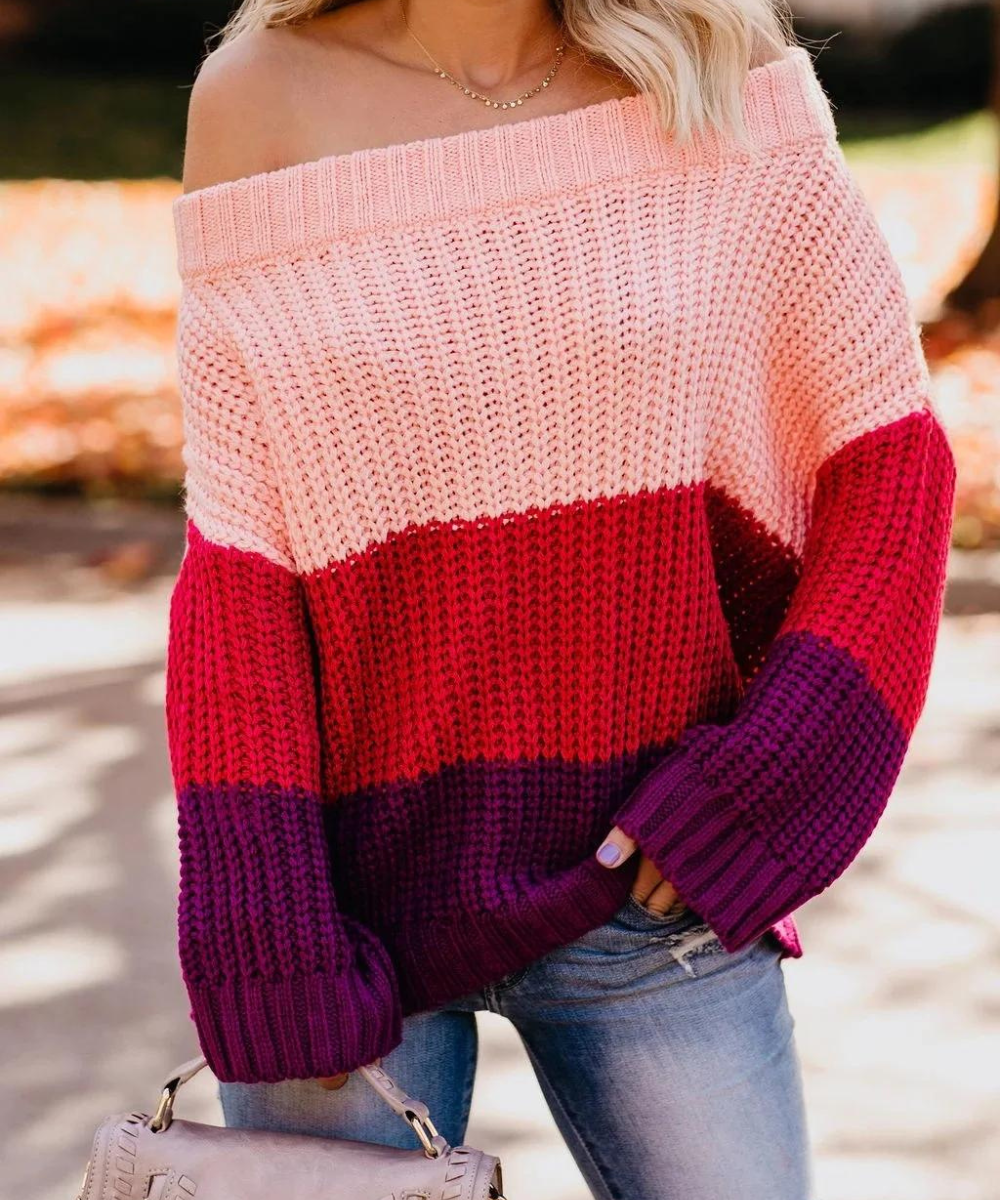 Jane Pullover mit Vintage-Farbblockmuster
