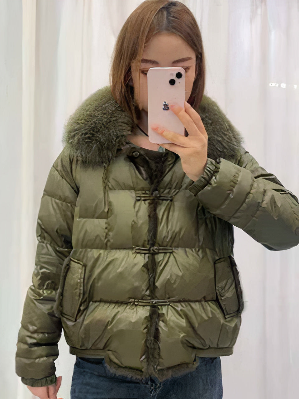 Damen Winter-Daunenmantel Jara im Vintage-Stil