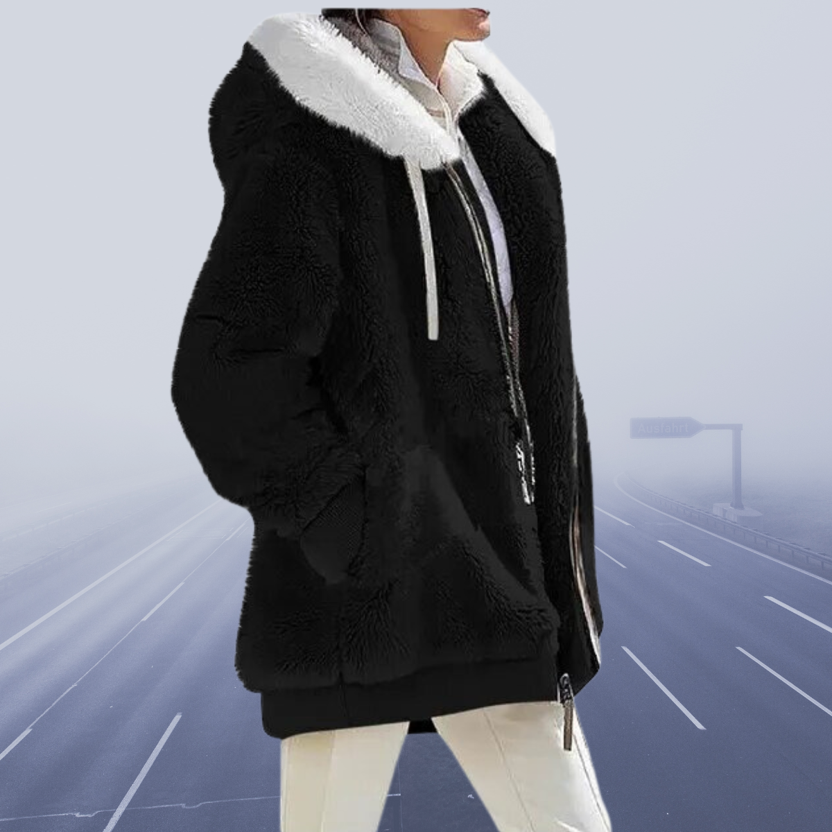 ModeGeist | Übergroße Teddyjacke für Damen Gemütlich und Warm Wintermantel