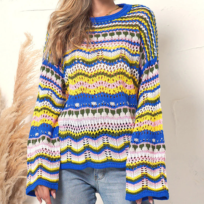 ModeGeist | Gestreifter Strickpullover Mit Feinem Design