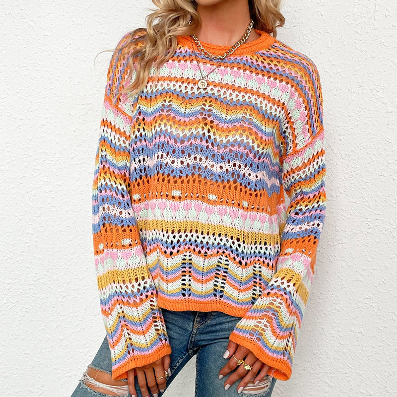ModeGeist | Gestreifter Strickpullover Mit Feinem Design