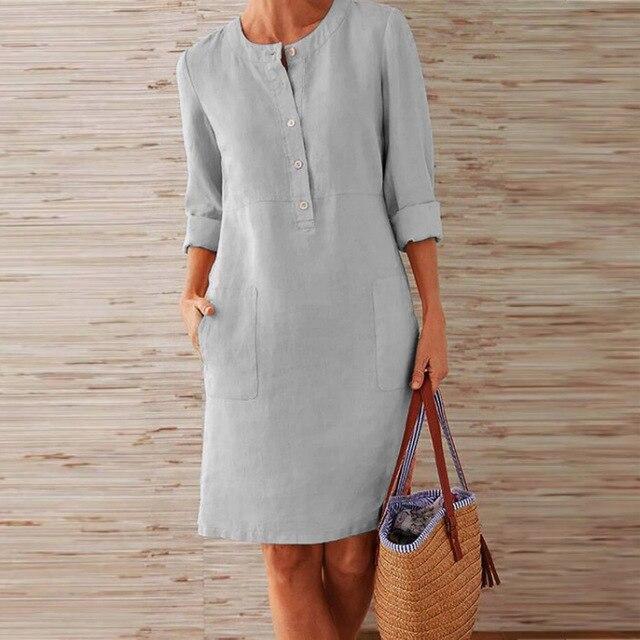 Marien leichtes sommerliches Midi-Kleid für Damen