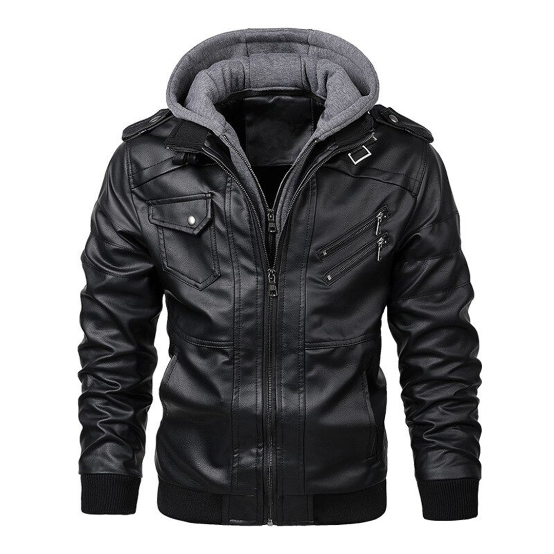ModeGeist | Herren Lederjacke mit Kapuze