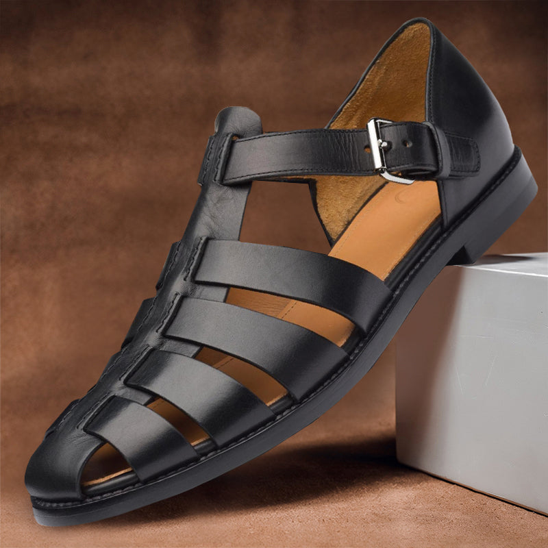 MODEGEIST Herren Ledersandalen, klassisch