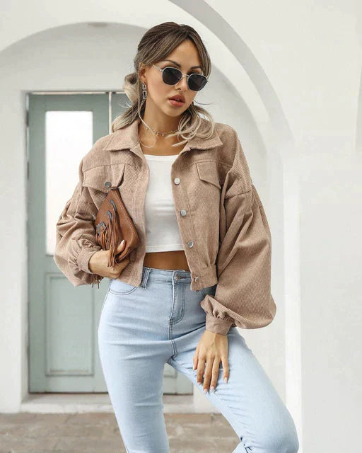 ModeGeist | Kurzjacke Aus Gestreiftem Cord
