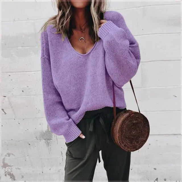 ModeGeist | V-ausschnitt Strickpullover Acryl Casual und Komfortabel