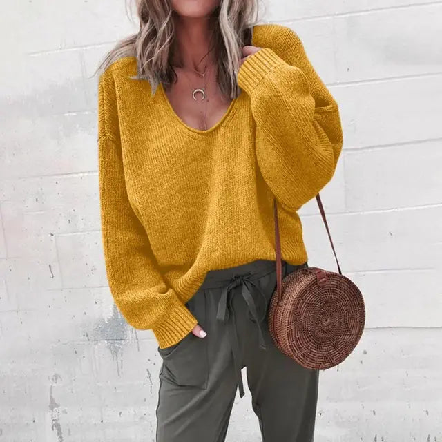 ModeGeist | V-ausschnitt Strickpullover Acryl Casual und Komfortabel
