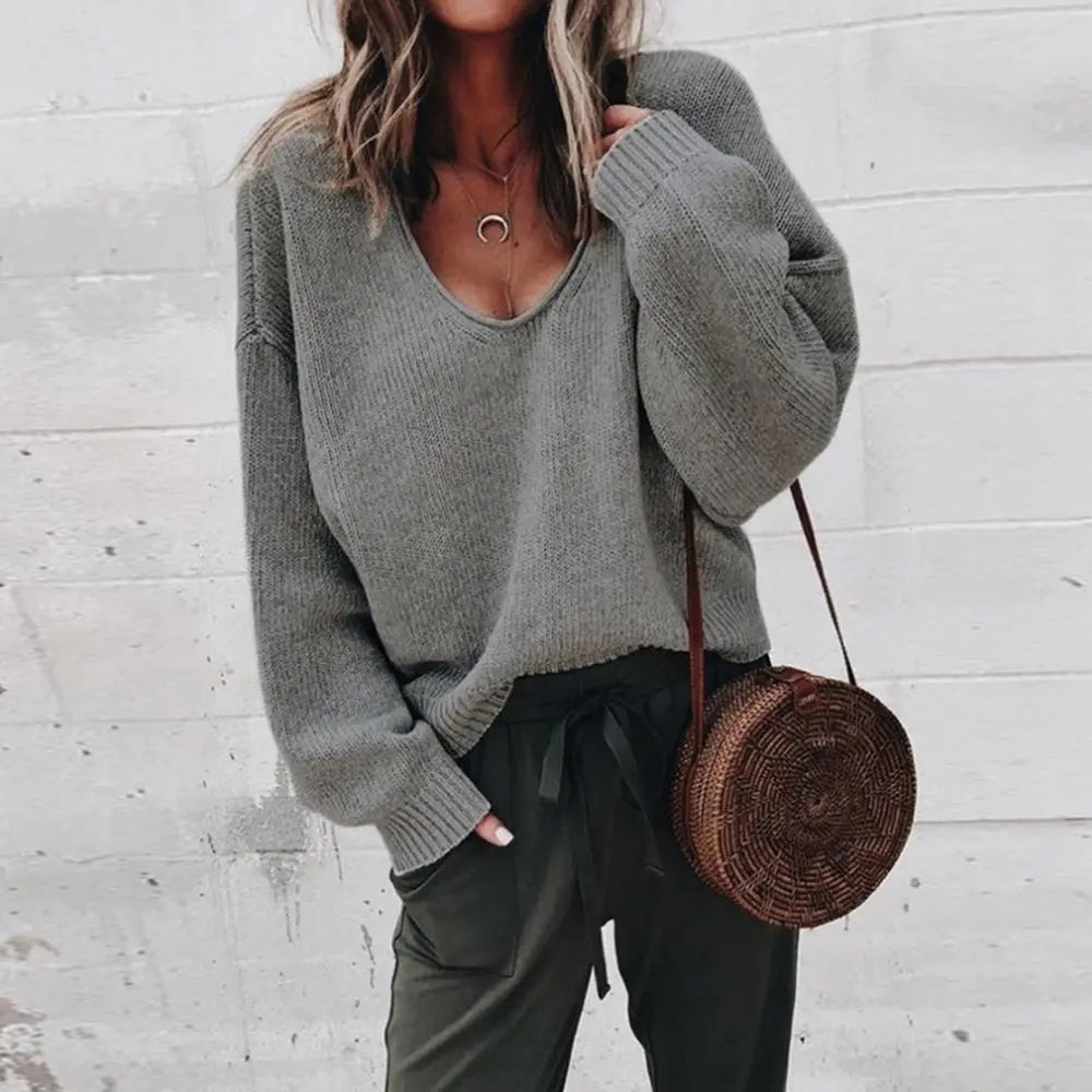 ModeGeist | V-ausschnitt Strickpullover Acryl Casual und Komfortabel