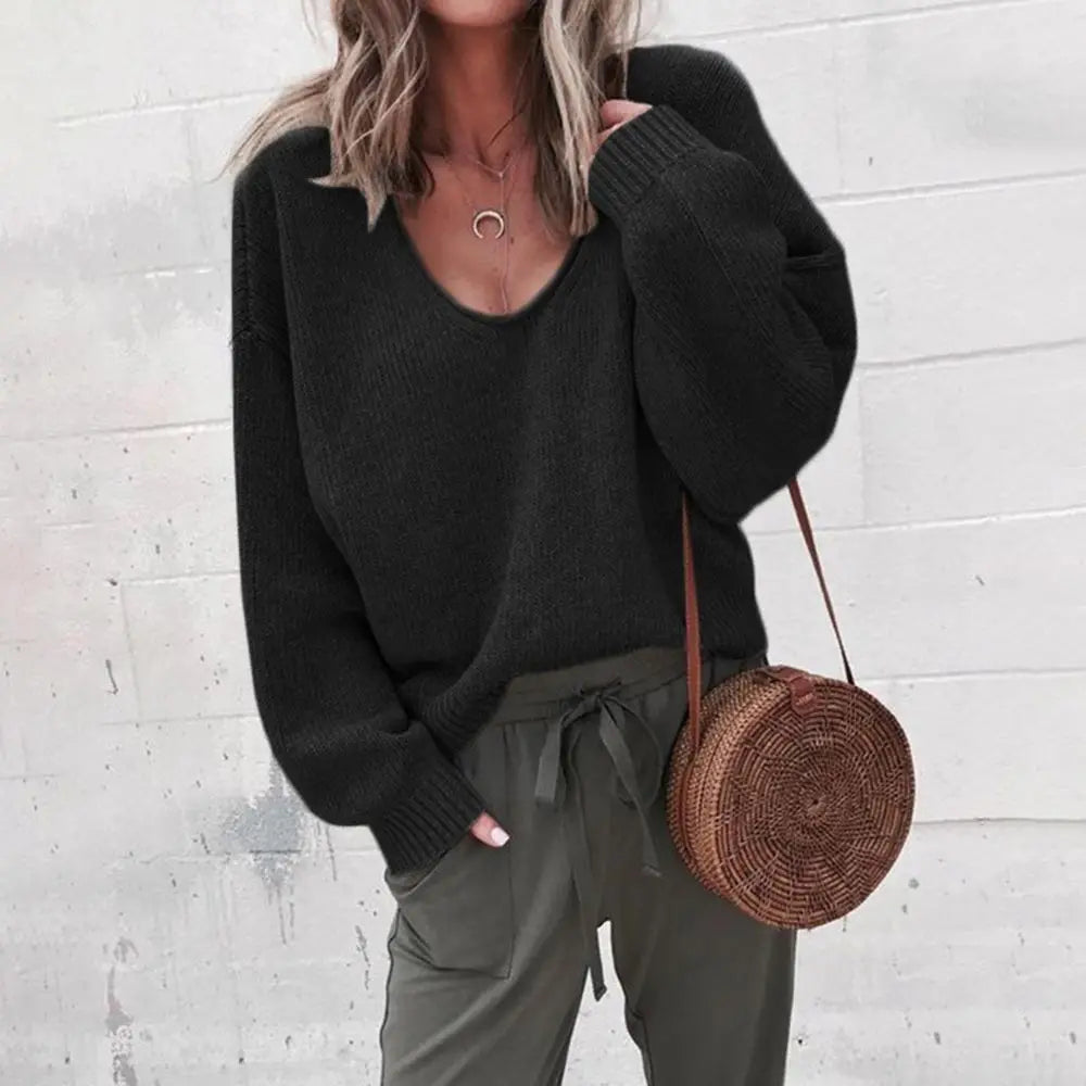 ModeGeist | V-ausschnitt Strickpullover Acryl Casual und Komfortabel