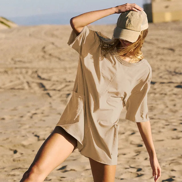 Damen-Oversize T-Shirt-Playsuit Qiyana