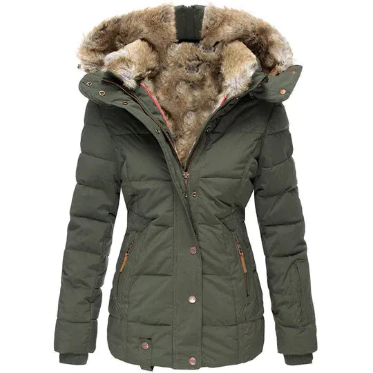 ModeGeist | Wintermantel mit Abnehmbarem Pelzkragen Warm und Modisch