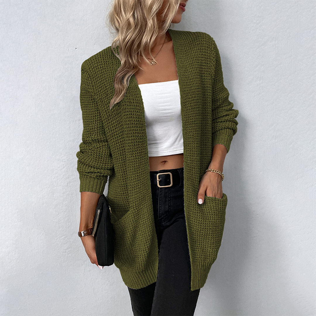ModeGeist | Damen Strickjacke mit Taschen – Maelis