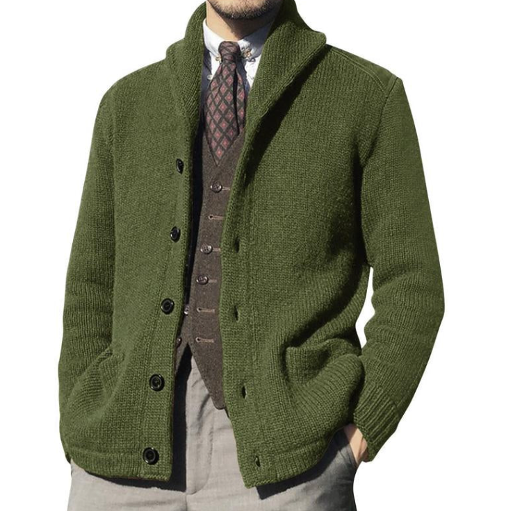 ModeGeist | Klassisches gestricktes Herrenjackett mit Knöpfen