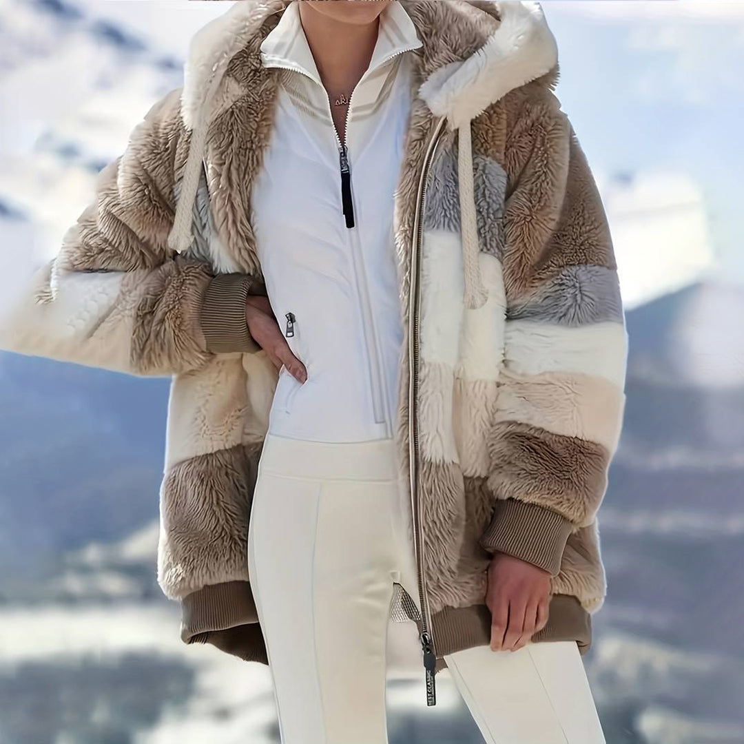 ModeGeist | Winterfleecejacke mit Kapuze für Frauen