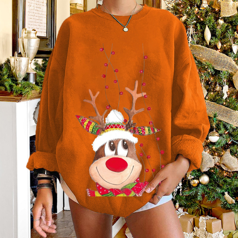 Weicher Damenpullover mit Rentiermotiv