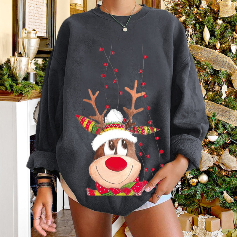 Weicher Damenpullover mit Rentiermotiv