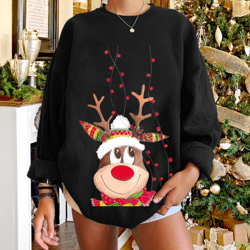 Weicher Damenpullover mit Rentiermotiv