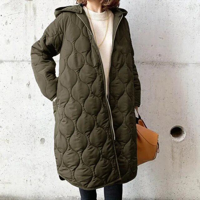 Lässiger Priscilla Parka mit Argyle-Muster und Kapuze