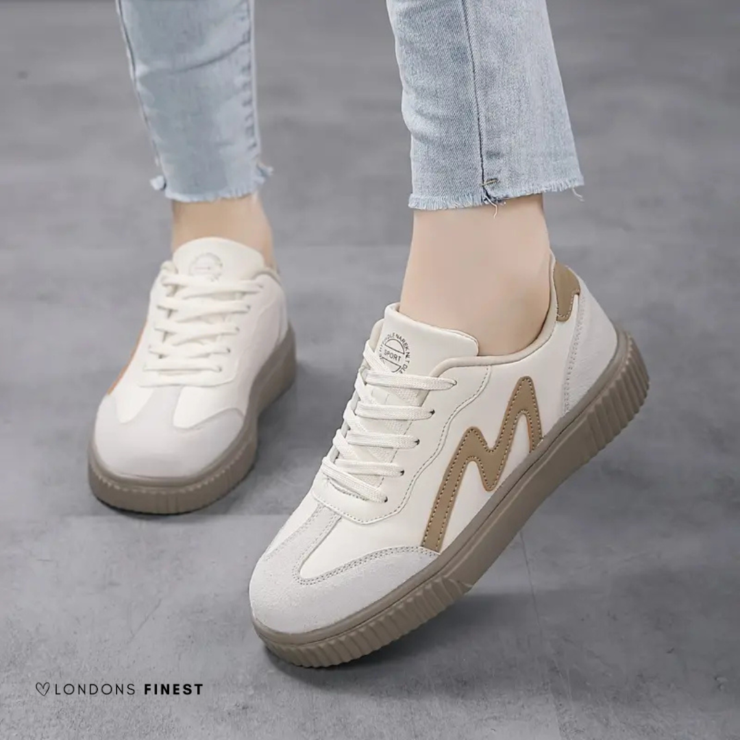 MODEGEIST Damen Komfortschuhe Atmungsaktiv Beige Casual